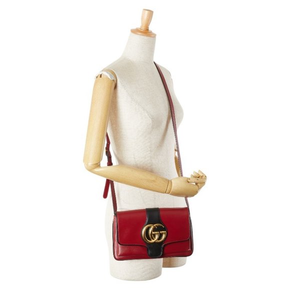 GUCCI Black Leather GG Marmont Shoulder Bag - Picture 14 of 14